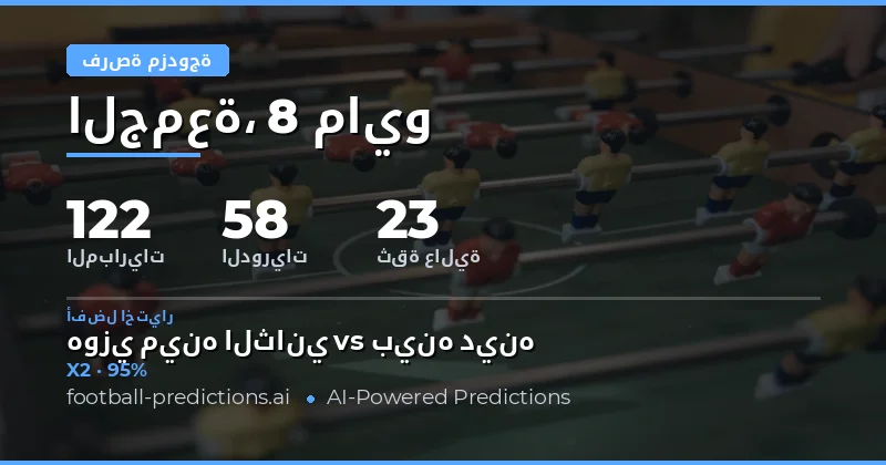 تحليل شامل لتوقعات Double Chance ليوم 8 مايو 2026
