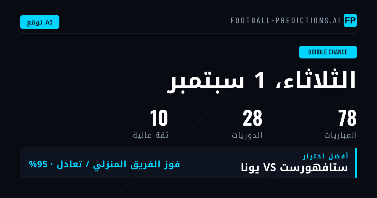 أفضل توقعات DC ليوم 1 سبتمبر 2026