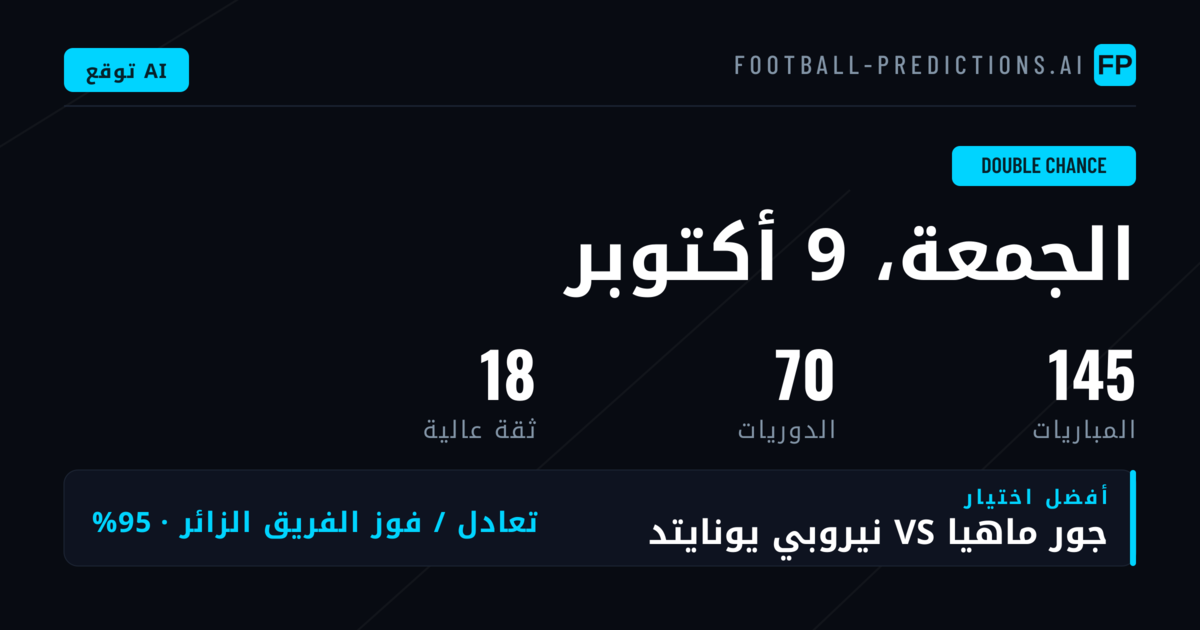 أبرز اختيارات DC ليوم 9 أكتوبر 2026
