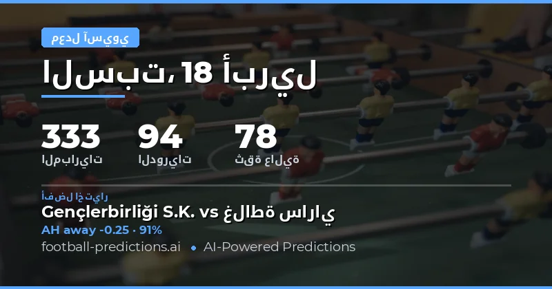 تحليل مباريات كابي آسيوي 18 أبريل 2026