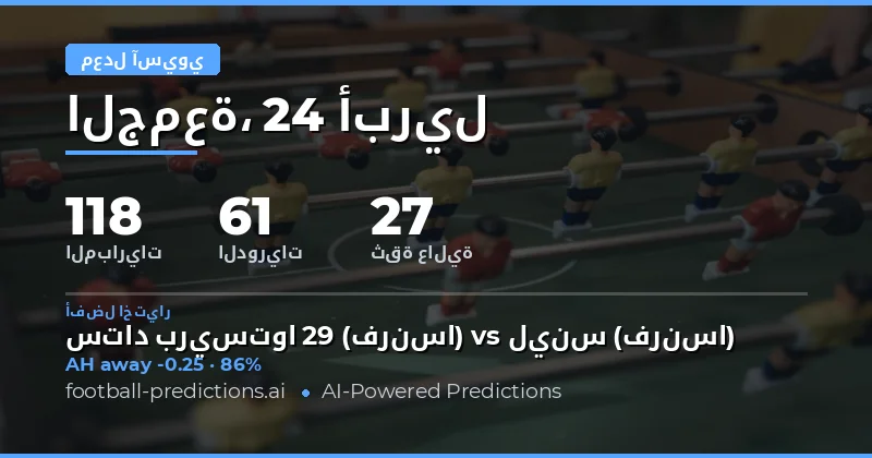 نظرة عامة على سوق الهاندicap الآسيوي ليوم 24 أبريل 2026