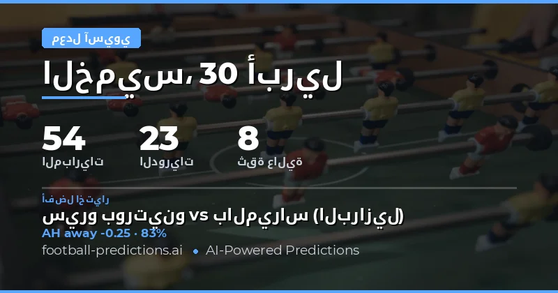 تحليل شامل لأسواق Asian Handicap لمباريات يوم 30 أبريل