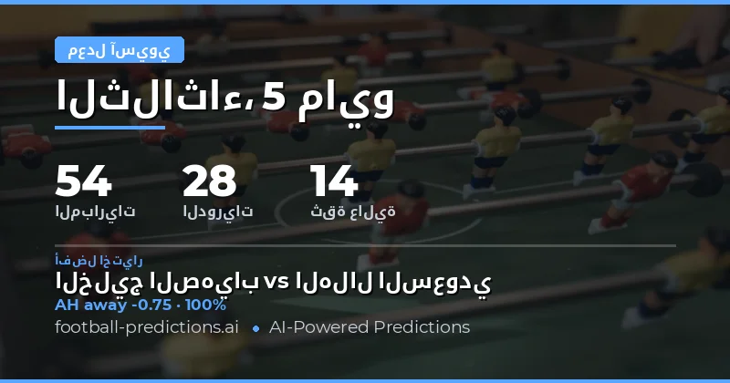 تحليل فرص الرهان على الهاندكيب الآسيوي ليوم 5 مايو 2026