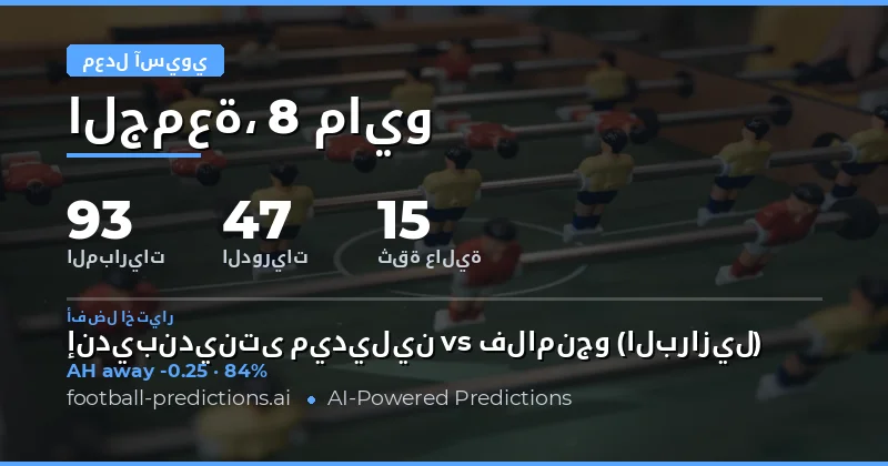 تحليل فرص الرهان على الهاندكيب الآسيوي ليوم 8 مايو 2026