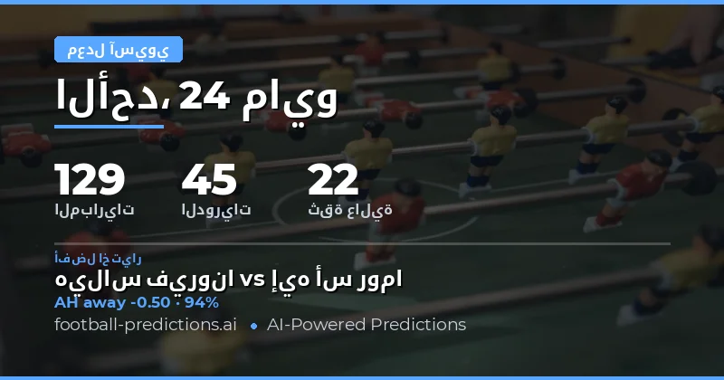 تحليل شامل لتوقعات Asian Handicap يوم 24 مايو 2026