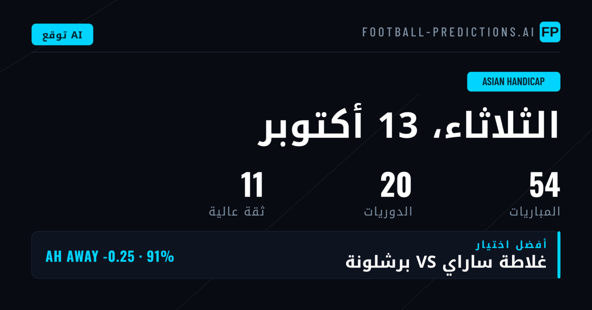 أفضل اختيارات AH ليوم 13 أكتوبر 2026