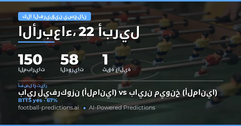 تحليل توقعات BTTS في موسم 2026