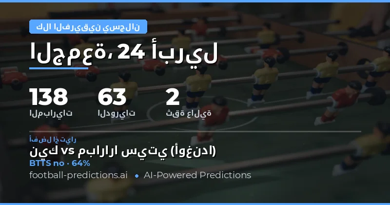 تحليل شامل لفرص تسجيل الأهداف في المباريات ليوم 24 أبريل 2026