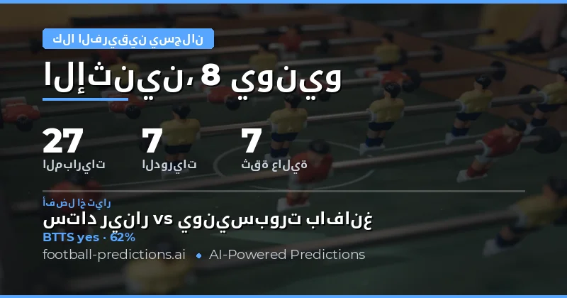 مقدمة: نظرة شاملة على توقعات BTTS ليوم 8 يونيو 2026