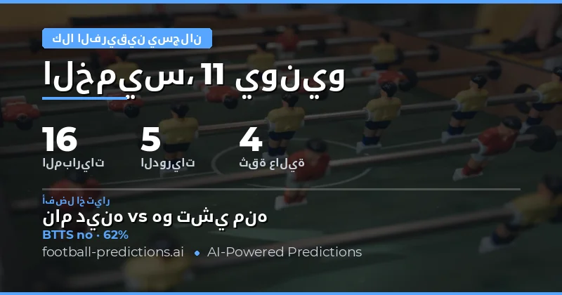 أفضل اختيارات BTTS — 11 يونيو 2026