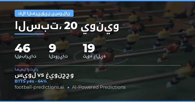 أفضل اختيارات BTTS ليوم 20 يونيو 2026
