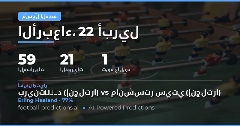 تحليل مباريات 22 أبريل 2026: توقعات هدافي المباراة