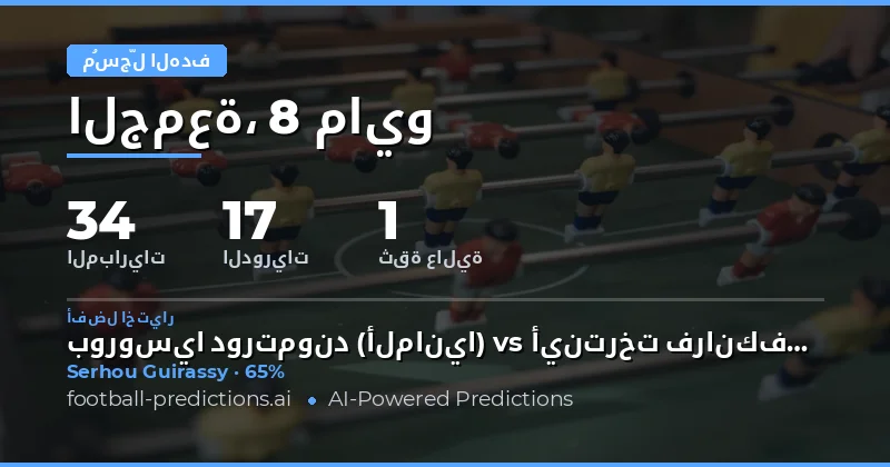 تحليل فرص التسجيل في مباريات 8 مايو 2026