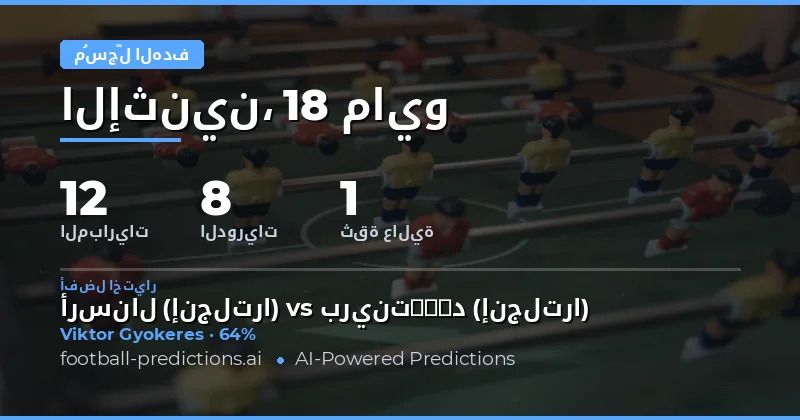تحليل شامل لتوقعات الأهداف في مباريات يوم 18 مايو 2026