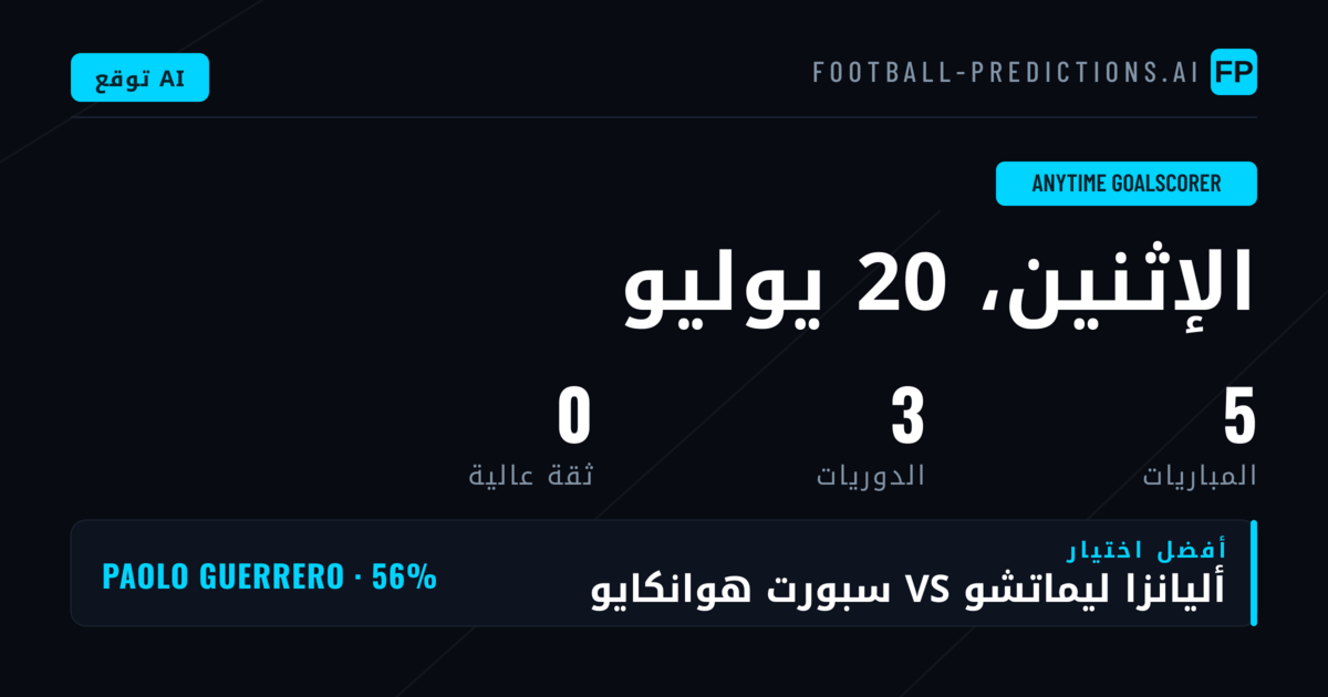 مقدمة في توقعات مُسجِّل الهدف في أي وقت