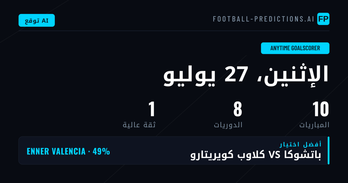 أفضل اختيارات مُسجّل الهدف في أي وقت — 27 يوليو 2026