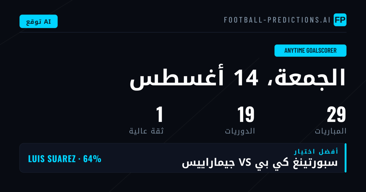 أفضل اختيارات مُسجّل الهدف في أي وقت — 14 أغسطس 2026