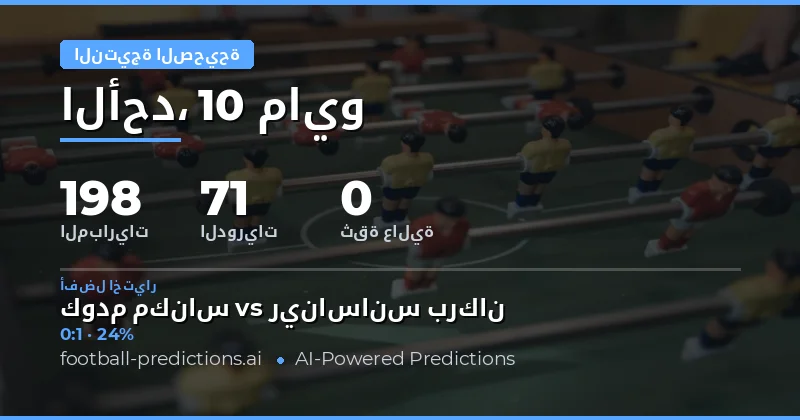 تحليل شامل لتوقعات النتائج الدقيقة لمباريات 10 مايو 2026