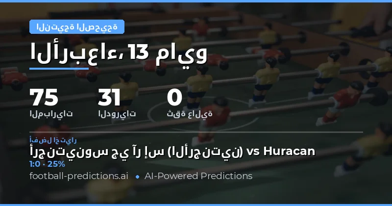 تحليل شامل لتوقعات النتيجة الدقيقة لمباريات 13 مايو 2026