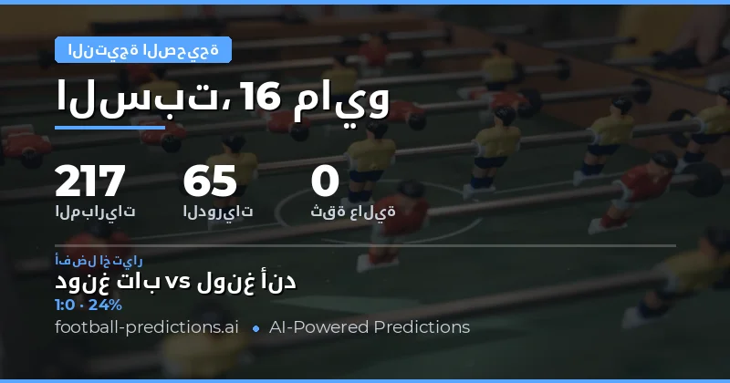 تحليل شامل لتوقعات النتائج الدقيقة لمباريات يوم 16 مايو 2026