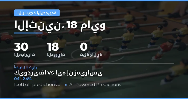 تحليل شامل لتوقعات النتائج الدقيقة لمباريات يوم 18 مايو 2026