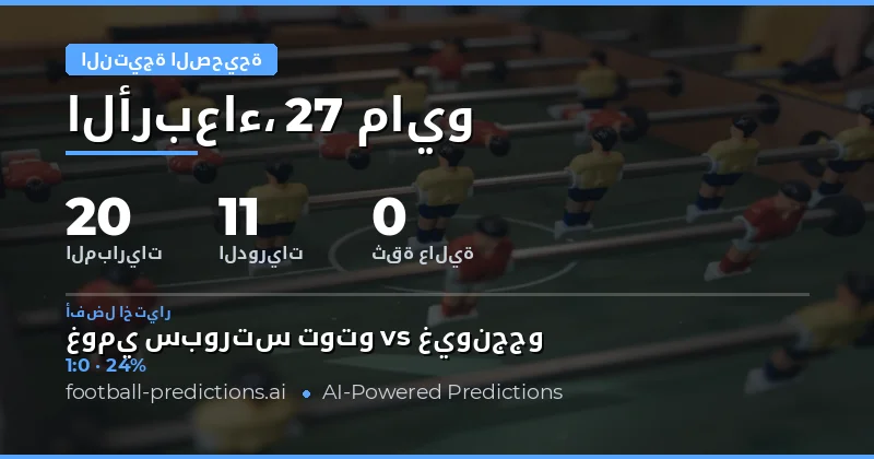 تحليل تفصيلي لتوقعات النتائج الدقيقة لمباريات يوم 27 مايو 2026