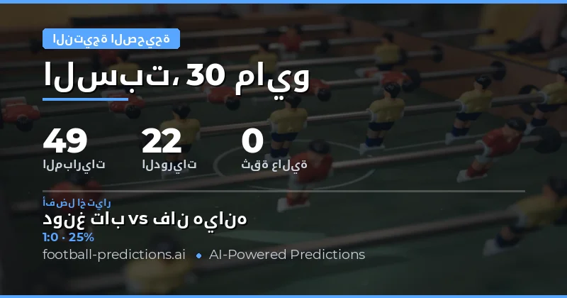 تحليل تنبؤات النتائج الدقيقة لمباريات يوم 30 مايو 2026