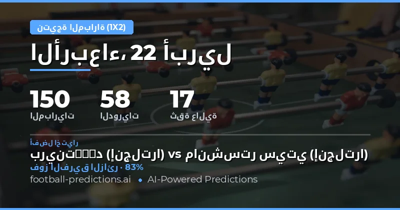 تحليل نتائج المباريات لليوم 22 أبريل 2026