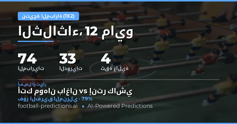 تحليل إحصائي شامل لتوقعات مباريات يوم 12 مايو 2026