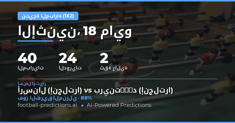 تحليل شامل لتوقعات نتائج مباريات يوم 18 مايو 2026