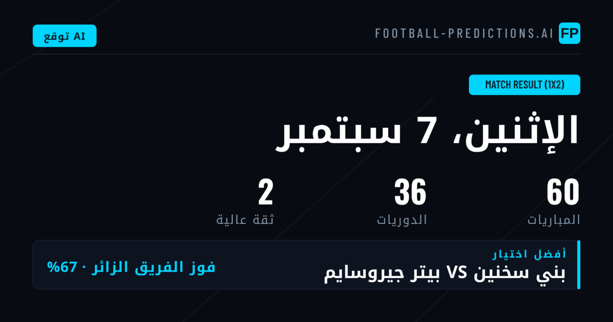 أفضل اختيارات 1X2