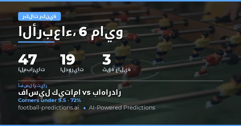 تحليل فرص الركنيات في مباريات يوم 6 مايو 2026