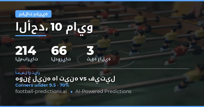 تحليل فرص السوق في مباريات يوم 10 مايو 2026