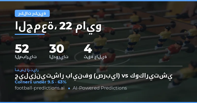 استراتيجيات الفوز في رهانات الركنيات ليوم 22 مايو 2026