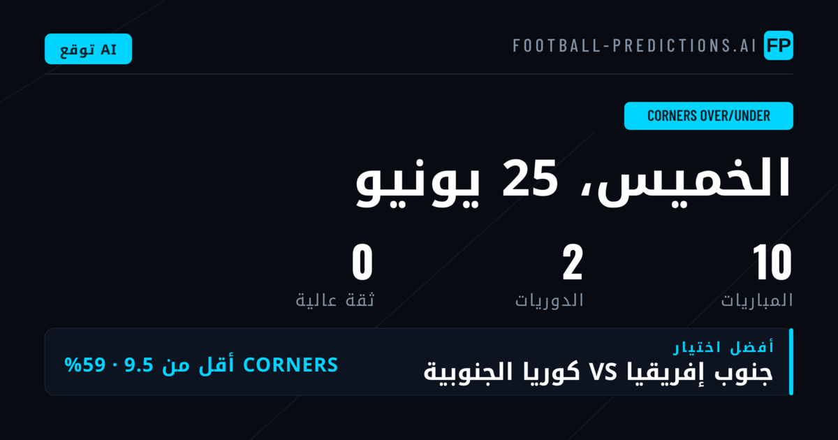 تحليل احصائي لتوقعات ركلات الركنية