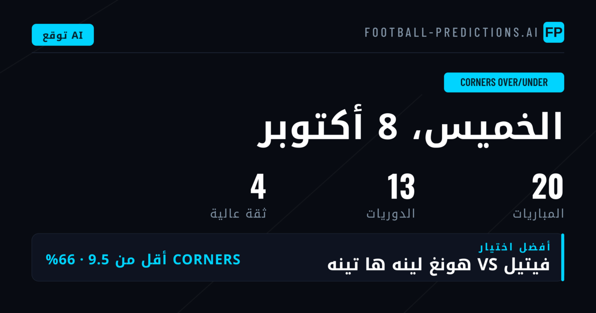 أفضل اختيارات O/U ركلاتCorner