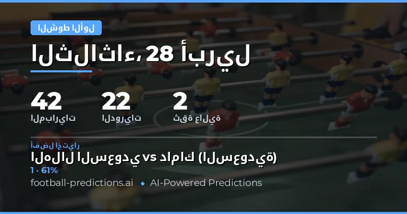 دليلك الشامل لتنبؤات نتائج نصف الوقت يوم 28 أبريل 2026