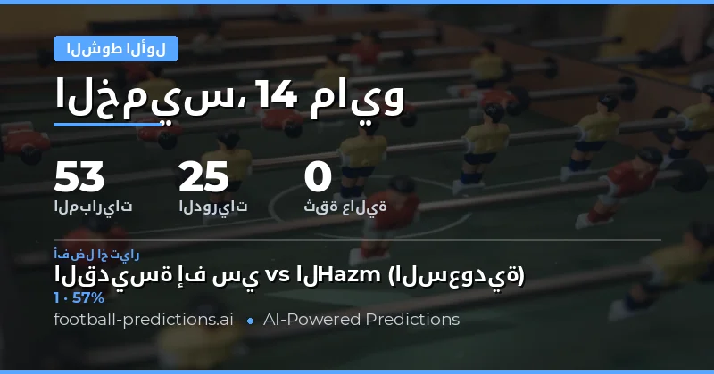 تحليل شامل لتوقعات نتائج نصف الوقت لمباريات 14 مايو 2026