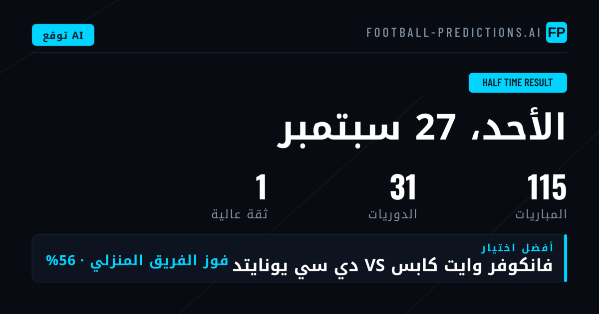أفضل اختيارات نتيجة الشوط الأول