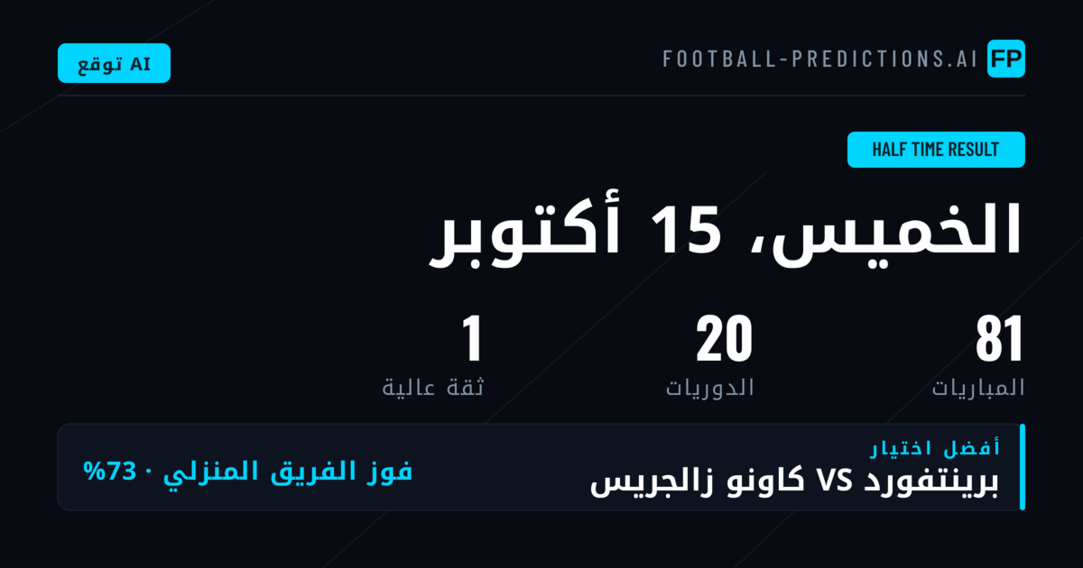 أفضل اختيارات نتيجة الشوط الأول