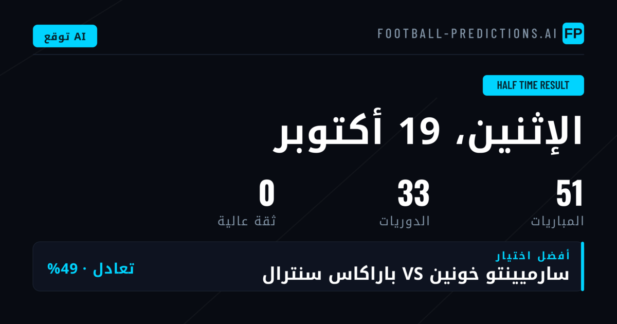 مقدمة استراتيجية توقعات نتيجة الشوط الأول