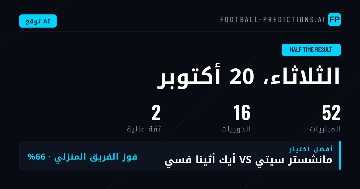 أفضل اختيارات نتيجة الشوط الأول