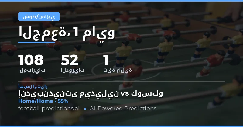 تحليل شامل لتوقعات نصف الوقت والوقت الكامل ليوم 1 مايو 2026
