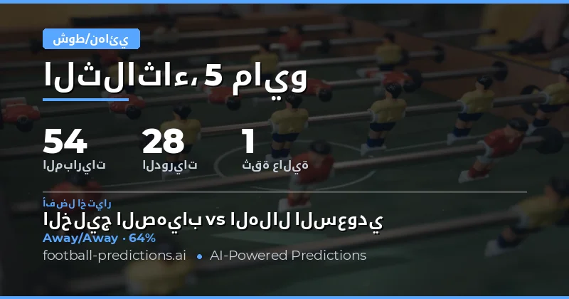 تحليل شامل لتوقعات نصف الوقت والوقت الكامل لمباريات 5 مايو 2026