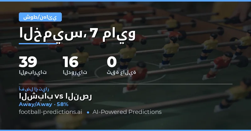 تحليل شامل لمباريات نصف الوقت والوقت الكامل ليوم 7 مايو 2026