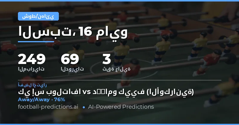 تحليل تفصيلي لتوقعات نصف الوقت والوقت الكامل لمباريات 16 مايو 2026