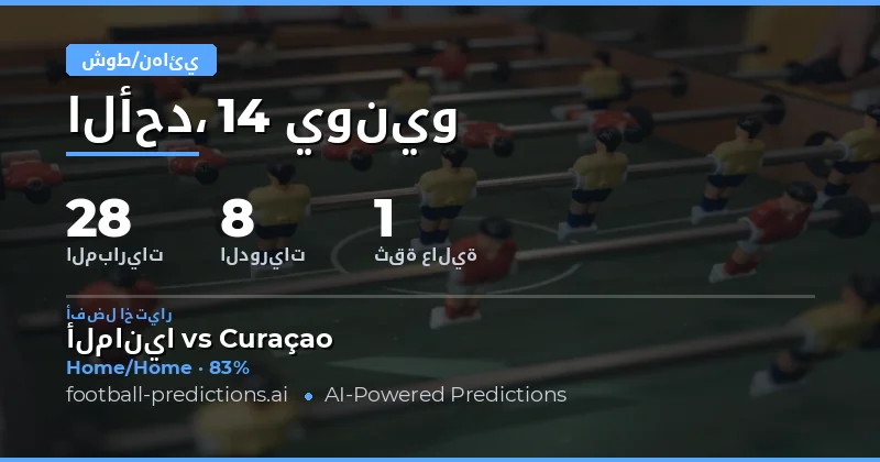 أفضل اختيارات HT/FT ليوم 14 يونيو 2026