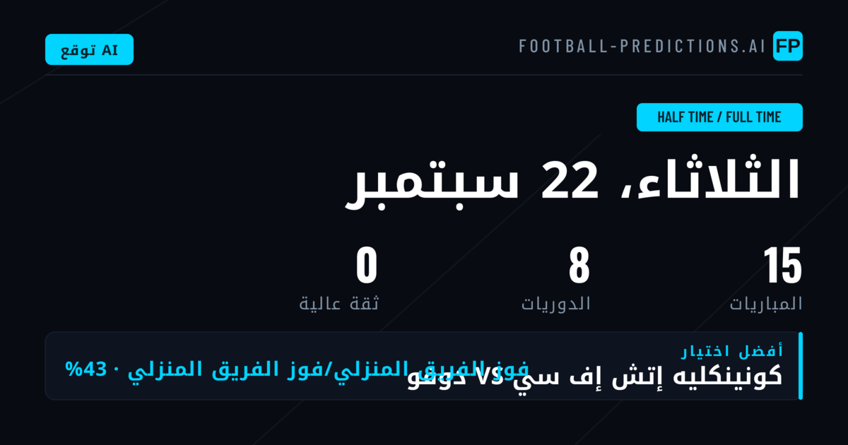 مقدمة توقعات HT/FT ليوم 22 سبتمبر 2026