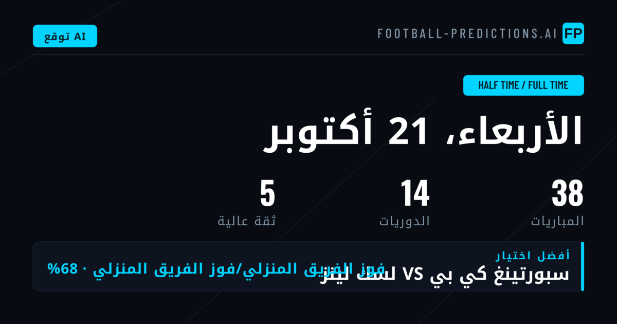 أفضل اختيارات HT/FT ليوم 21 أكتوبر 2026
