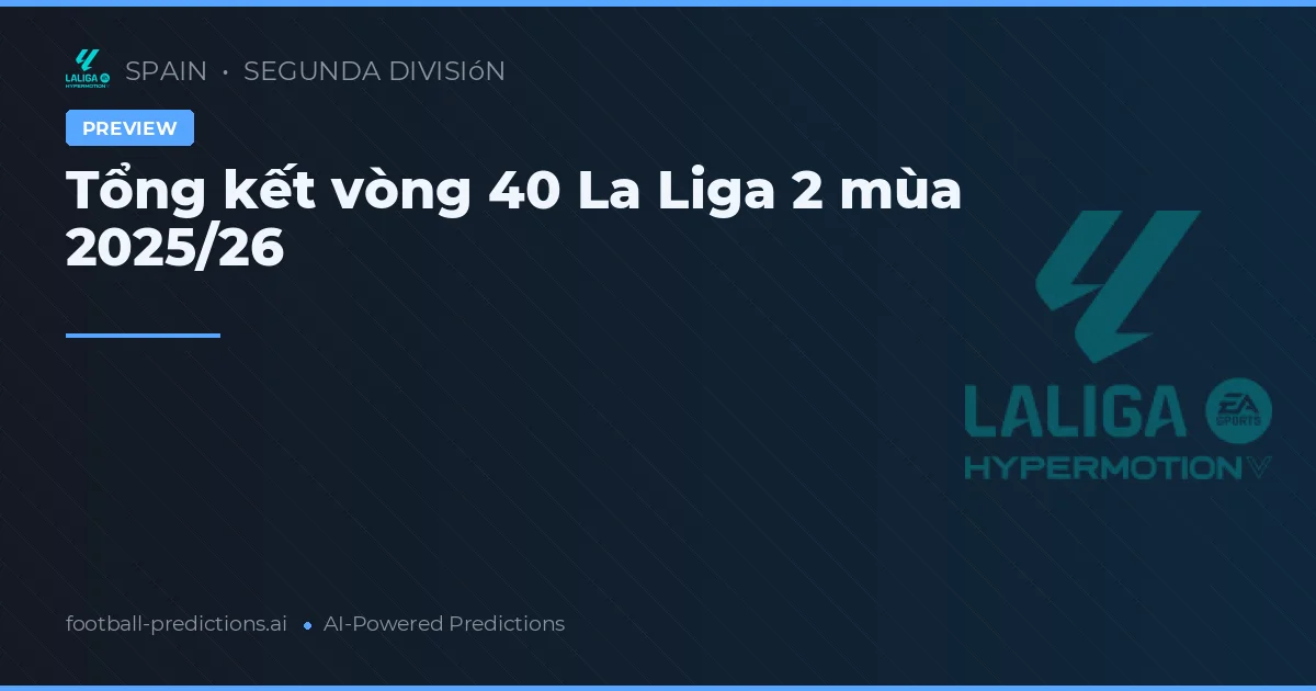 Tổng kết vòng 40 La Liga 2 mùa 2025/26